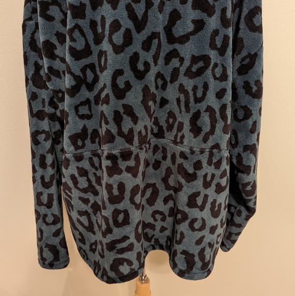 LIVI | Lane Bryant Half Zip Sherpa Pullover Leopard Print Melancholy 26/28 4X - Picture 10 of 11